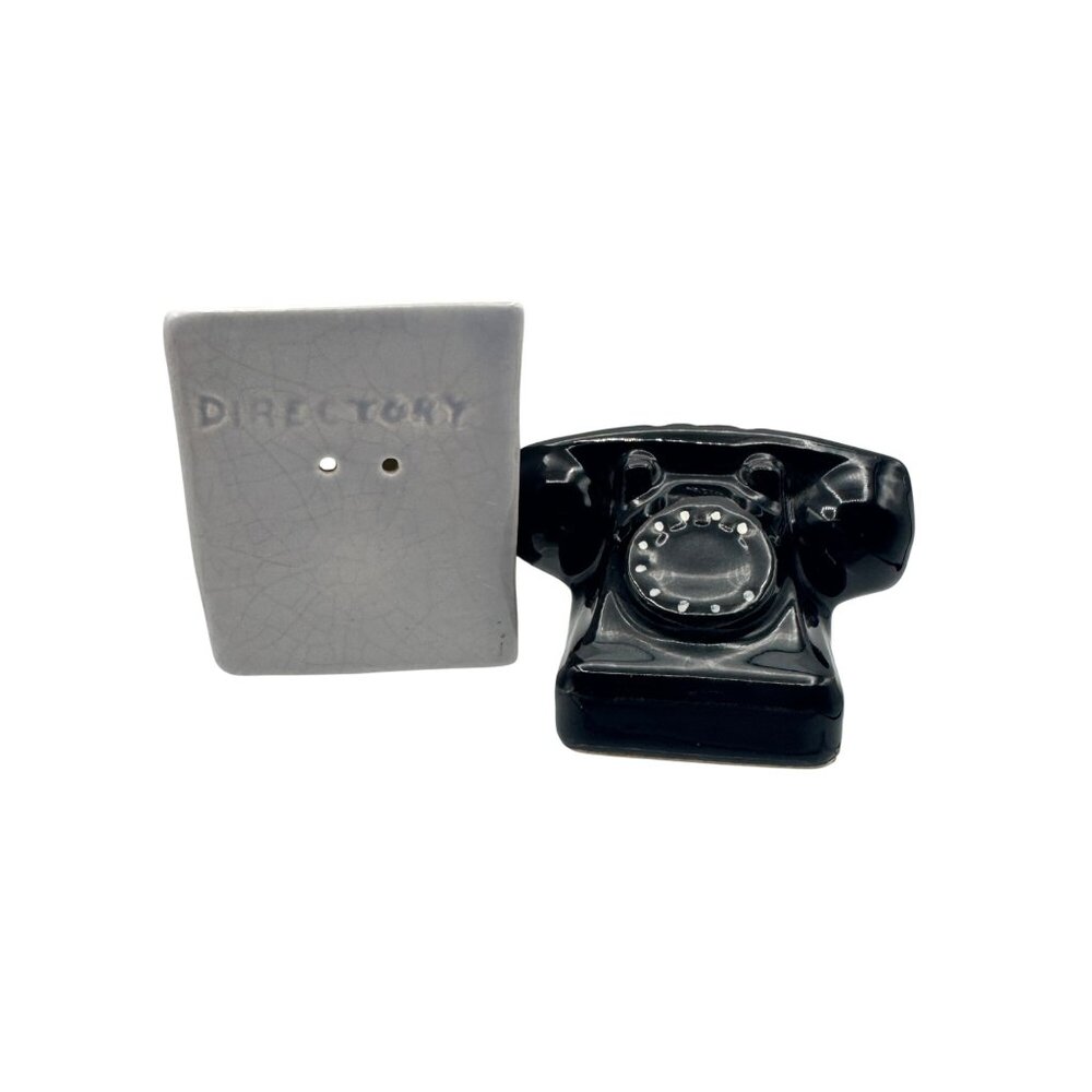 Vintage Ceramic Telephone & Directory Salt And Pepper Shakers
